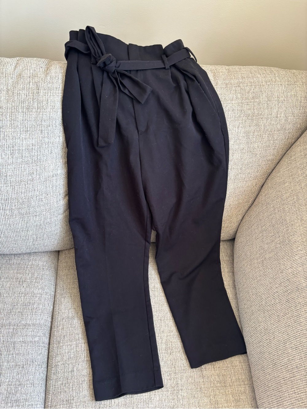 2 for $25 🦋High-Waist Paperbag Trousers - Black